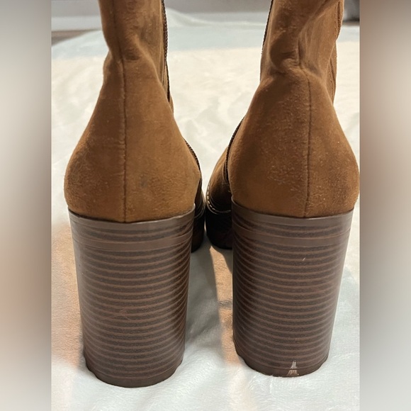 Sun + Stone Women’s Brown Suede Zip-Up Heeled Ankle Boots Size 9.5 - Picture 7 of 14